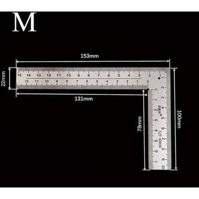 1 Stuk Verdikt Roestvrij Staal Liniaal L-Vormige Rechte Hoek Liniaal Metalen Klein Frame Liniaal Meet Lay-out Tool Stalen Hoekliniaal M zilver