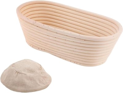 Banneton Broodmand - Rijsmand Rattan - Brood Bakken - Handgemaakt Wicker - 30 x 14 x 7cm - Natuurlijk