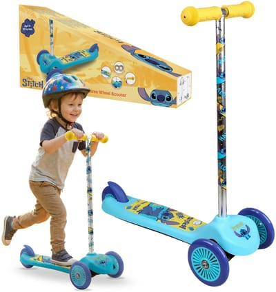 DISNEY Stitch Driewielige step voor kinderen, evenwichtsstep, antislip, opvouwbaar tot 20 kg