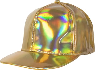 Boland - Pet Holo goud Goud - Verstelbaar - Volwassenen - Unisex - Old School - 90's - Festival