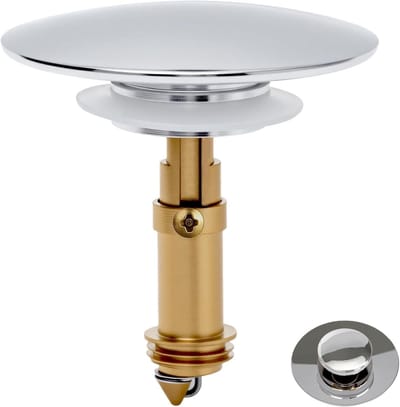 Pop-Up Afvoerstopper van Messing, Vervangbare Stopper voor Wastafel en Keuken, Geschikt voor 36-39mm Afvoeropeningen, Eenvoudig te Installeren