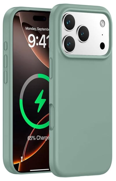 Mobiq - Siliconen Magsafe Hoesje geschikt voor iPhone 17 Pro - groen