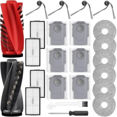 24-delige accessoireset voor robotstofzuiger - 2 hoofdborstels, 6 stofzakken, 6 dweilpads, 4 HEPA-filters, 4 zijborstels, reinigingsborstel en schroevendraaier - Universele compatibiliteit
