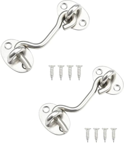 2 Pcs Cabin Hook - Heavy Duty Gate Latch Lock - Rvs Beveiliging voor Garage, Deur, Raam (7.5cm)