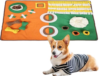 Honden Snuffelmat - Voederspel - Langzaam Eten - Stimuleert Jachtinstinct - 98 x 71 cm - Oranje