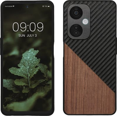 kwmobile hoesje geschikt voor OnePlus Nord CE 3 Lite 5G / Nord N30 5G - Backcover in donkerbruin / zwart -Smartphonehoesje - design