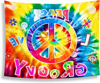 Achtergrond voor Fotohoekje met Touw - Prachtige Hippie Thema Decoratie voor een Levendige Retro 60's Sfeer en Feestjes