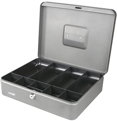 Geldkist voor Munten en Biljetten - Veiligheidsbox met Cilinderslot - 30 x 24 x 9 cm