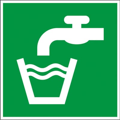 Drinkwater sticker - ISO 7010 - E015 50 x 50 mm - 10 stuks per kaart