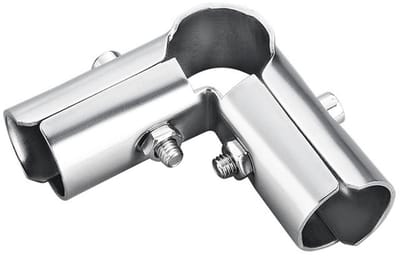 Dailygoody - Stainless Steel Pipe Connector 4-Way - Robuuste Metalen Hoekfitting voor 25mm Buizen