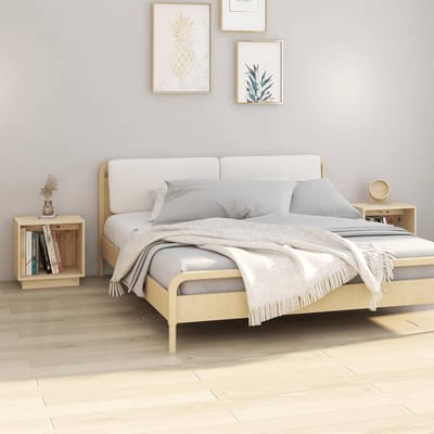 vidaXL - Nachtkastjes - 2 - st - 40x30x40 - cm - massief - grenenhout - wit