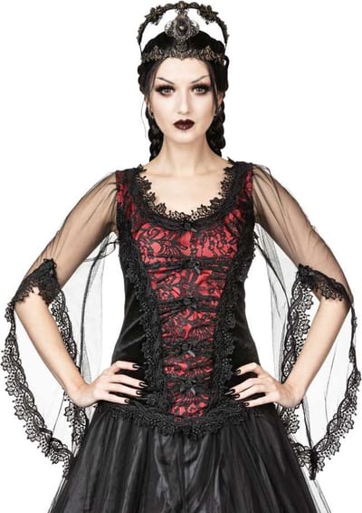 Sinister - 1190 Longsleeve top - S - Zwart/Bordeaux rood