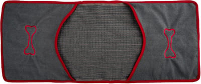 Dirt Devil Microvezel Handdoek Huisdieren - Katten- en Hondenhanddoek - Super Absorberende Droogdoek met 2 Zakken - 78 x 32 cm - Grijs/Rood