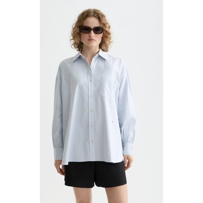 Scotch & Soda Girlfriend Oxford Stripes Shirt White And Blue Stripe Taglia: 34 | Magliette intime Outlet | Donna | Bianco