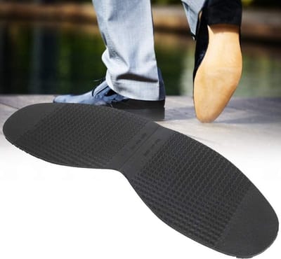 Duurzame Rubber Zool en Hakken voor Schoenreparatie - 3mm Leren Buitenzolen met Textuurontwerp voor Langere Levensduur van Schoenen (Zwart)