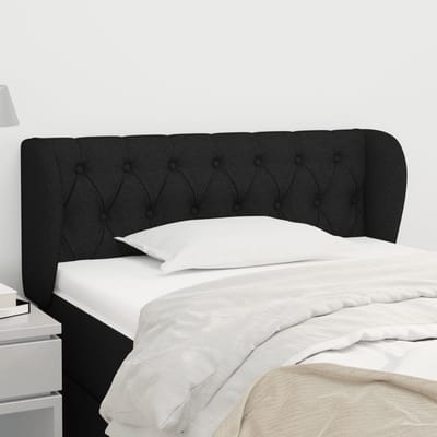 vidaXL - Hoofdbord - met - randen - 93x23x78/88 - cm - stof - zwart
