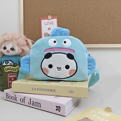 Kawaii Bubu Dudu Pluche Rugzak Yier Panda Beer Portemonnees Lelijk Visvormige Schoudertas Zachte Pluche Dieren voor Vriendin white