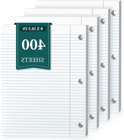 College Gelijnd Papier - Losbladig Papier Notitiepapier - Notities Maken - Dubbelzijdig Bedrukt - 100 Vellen - Wit