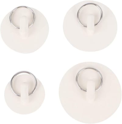 Afvoer Stopper - Gootsteen Plug - Keuken en Badkamer - Met Ophangring - 4 Stuks - Assorti