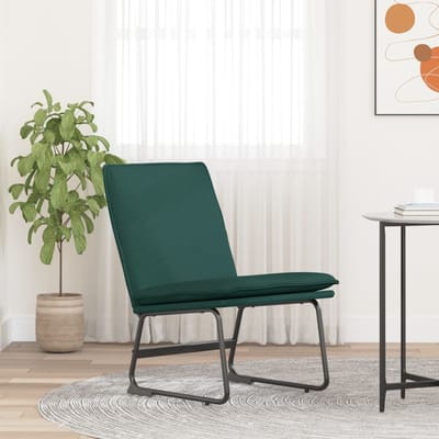 vidaXL - Loungestoel - 52x75x76 - cm - stof - donkergroen