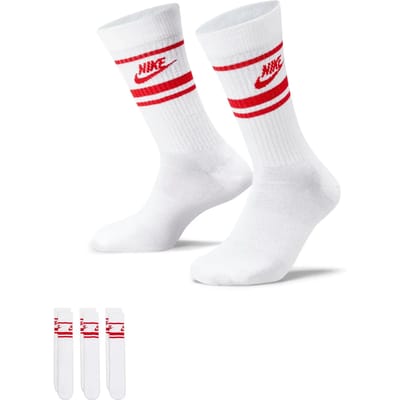 Nike - sportswear everyday essential - wit/rood - 3-pack