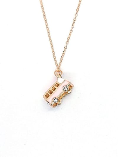Ketting Meisje- Meisjesketting Hippie Busje- Ketting Surfbus- Roze- Goudkleurig- Kind- LiLaLove