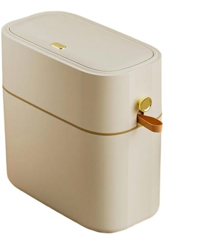 Contactloze prullenbak - Afvalbak sensor - Hygiënisch afval - Geurdicht en stil - 8 liter - Beige geel