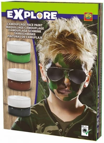 SES camouflage paint - Camouflage schmink 3 x 25 ml - eenvoudig aan te brengen - makkelijk afwasbaar
