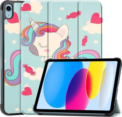 Tablethoes Geschikt voor: Apple iPad Air 5 2022 & Apple iPad Air 4 2020 (10.9 inch) Ultraslanke Hoesje Tri-Fold Cover Case - Pony
