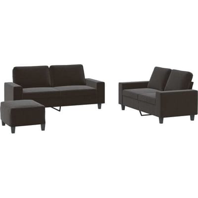 vidaXL - 3-delige - Loungeset - stof - zwart