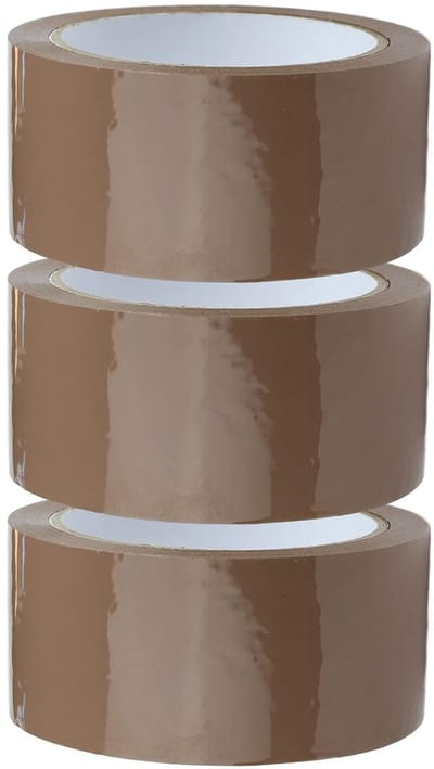 3 Rollen Sterke Bruine Verpakkingstape 48mm x 66m voor Pakketten en Verhuizing