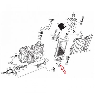 Durite de refroidissement origine pour Moto Derbi 50 Senda Sm Drd Evo Neuf