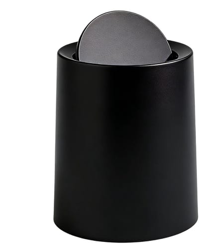Kleine Prullenbak Bureau - Cosmetica Opberger - Afval Sorteren - Dubbel Compartiment - 32 x 27 x 25 cm - Zwart