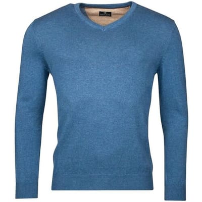 Baileys Trui V-Neck Pullover Single Knit Delft Blue / male