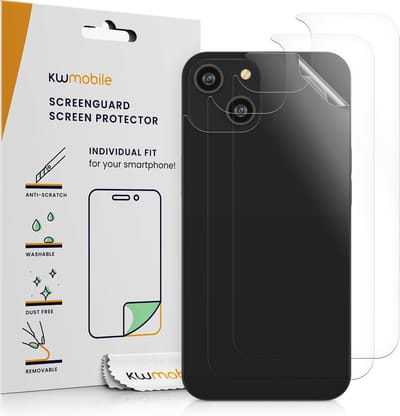 kwmobile 3x beschermfolie geschikt voor Apple iPhone 14 - Transparante bescherming voor achterkant smartphone