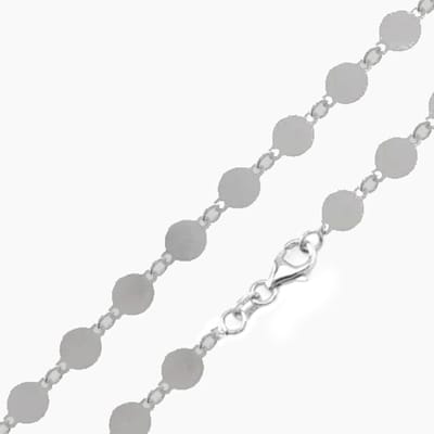Cavill - Zilveren ketting 925 sterling zilver rhodium laag - 45 cm lengte - Mat afgewerkt - Lichtgewicht & comfortabel - Elegante damesketting
