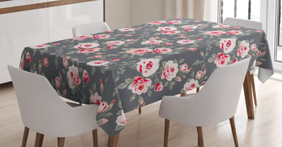 New Bed Versleten Flora Landelijke Knoppen Vintage Rechthoekig tafelkleed voor eetkamer en keuken, zeer duurzaam 140 cm B x 200 cm L