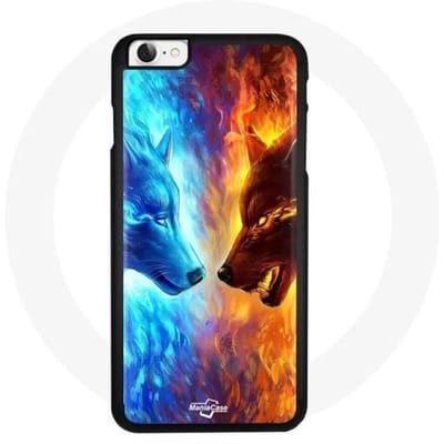Coque Iphone 4 Fire and Ice Wolf