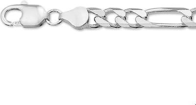 Zilveren Collier figaro 6 1001964 60 cm