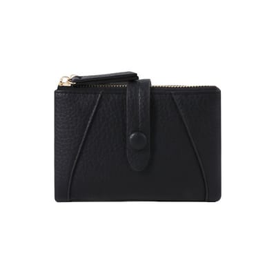 Portemonnee met meerdere kaartsleuven - Grote capaciteit - Opbergvakje - Lychee-nerfleder - 13*3*9,5 cm - Zwart - 1 stuk