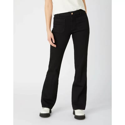 WRANGLER FLARE RETRO BLACK FLARE JEANS-DAMES