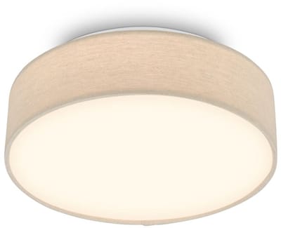 BRILONER Duck - LED Plafondlamp met stoffen kap - warm wit licht - woonkamer verlichting - 16W - Ø30 - beige