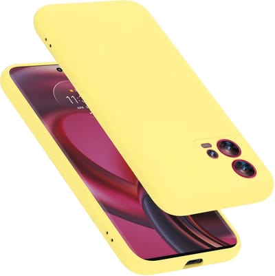 Cadorabo Hoesje geschikt voor Motorola EDGE 30 FUSION in LIQUID GEEL - Beschermhoes gemaakt van flexibel TPU silicone Case Cover