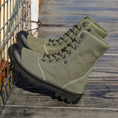 Hommes bottes nouvelle mode haut chaussures en toile pour hommes en plein air rétro désert bottes hommes à lacets travail chaussures décontractées hommes chaussures 43 gray