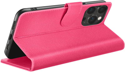 Zanae, Hoesje geschikt voor iPhone 13 Pro - Wallet Case & Magneetsluiting, Fuchsia