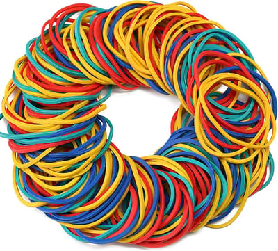 Elastieken, kleurrijk, 50 x 3 mm, brede rubberen ringen, huishoudrubber, rubberen ringen, elastische elastische rubberen banden voor huishouden, kantoor, school