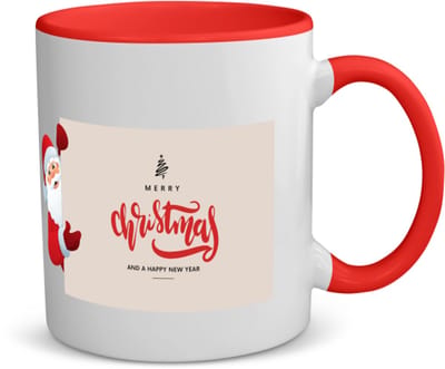 Akyol - kerst merry christmas and a happy new year koffiemok - theemok - rood - Kerstmis - kerst beker - winter - kerst - christmas - kerst cadeau - 350 ML inhoud