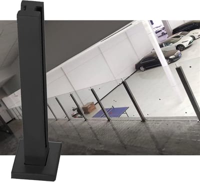 Glazen reling paal - RVS paal - Terras afscheiding - Roestvrij staal - 413 inch hoogte - Zwart