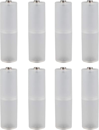 Allecto - Batterijconverter - Universeel - Transparant - Cilindervormig - Adapter - Houder - AAA naar AA - Batterijcellen - Batterijdoos