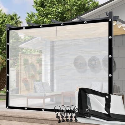 Waterdicht Zeil - Transparant Dekzeil - Buiten Beschermen - Met Doorvoertules - 6 x 25 m - Transparant
